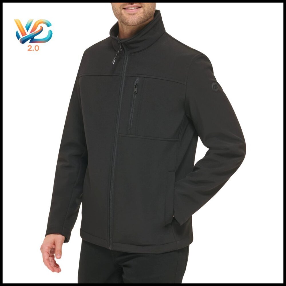 Men's Water Resistant Windbreaker Jacket with Smartphone Pocket Regular Fit